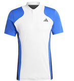 Adidas Mens Pro Freelift Tennis Polo White and Lucid Blue