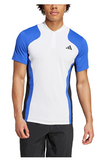 Adidas Mens Pro Freelift Tennis Polo White and Lucid Blue