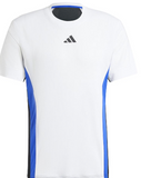 Adidas Mens Pro Freelift Tennis Top White and Lucid Blue