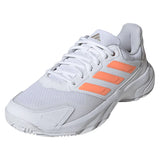 Women's CourtJam Control 3 Tennis Shoes Core White and Beam Orange