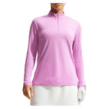 Women's Dri-FIT UV Victory Half-Zip Tennis Top Lt Magenta and White