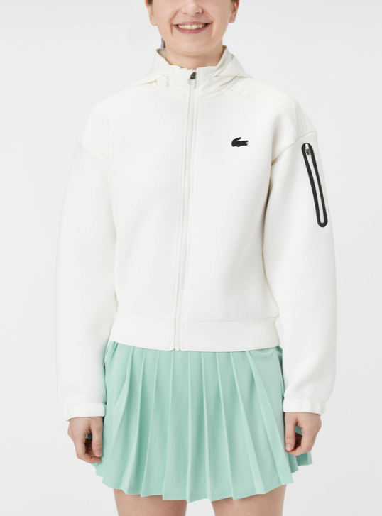 Chaqueta Lacoste con cremallera mujer (blanco)