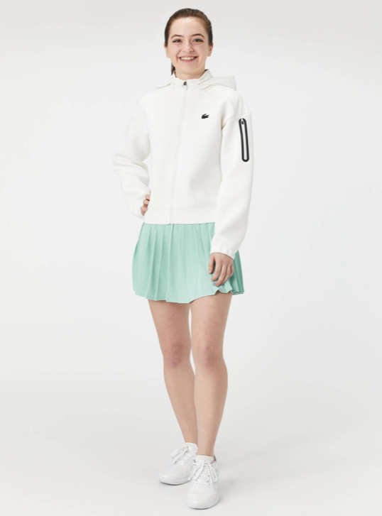 Chaqueta Lacoste con cremallera mujer (blanco)
