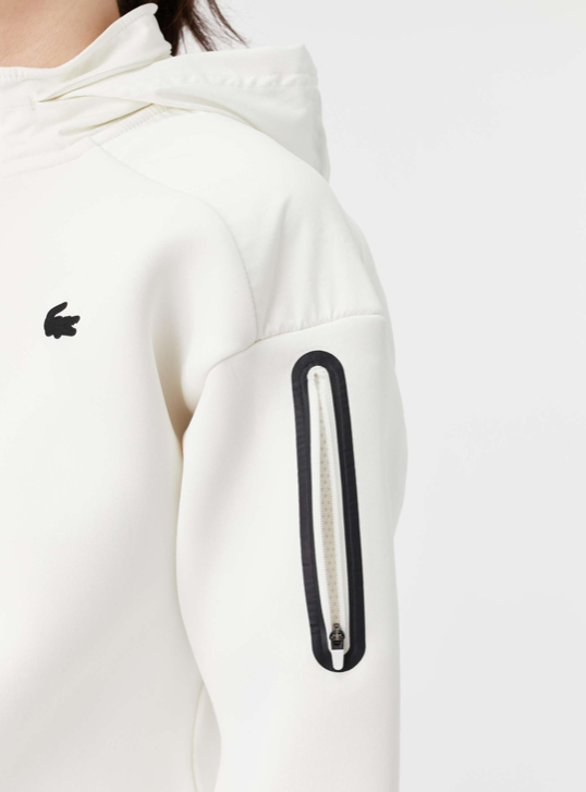 Chaqueta Lacoste con cremallera mujer (blanco)