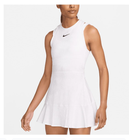 Nike Women's Slam Dri-Fit Tennis Dress White and Black