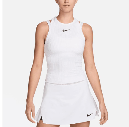 Vestido Nike Women's Dri-Fit Tennis Tank White and Black