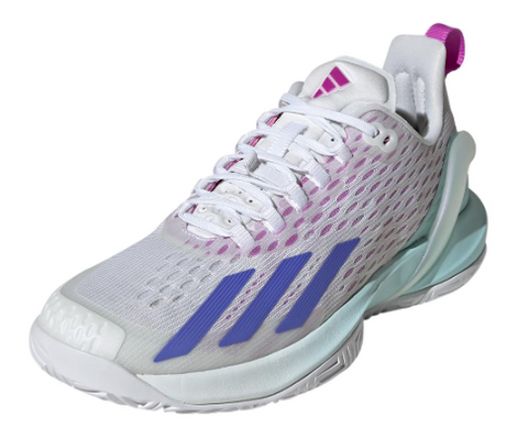 Adidas Womens Adizero Cybersonic Tennis Shoes White and Cobalt Blue