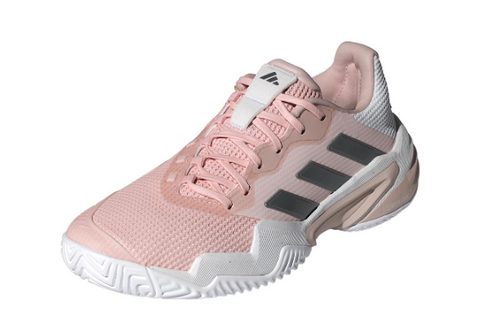 Adidas Womens Barricade 13 Tennis Shoes Sandy Pink and Grey Four