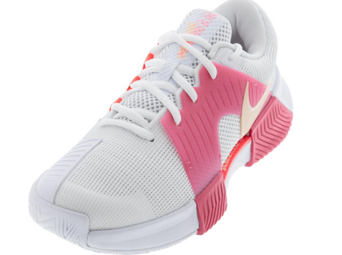 Nike Womens Zoom GP Challenge 1 Tennis Shoes White and Hot Punch