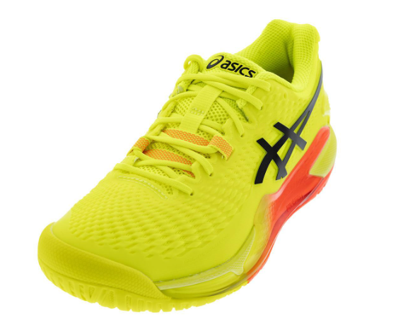 Asics Womens Gel-Resolution 9 Paris Tennis Shoes Safety Yellow and Black