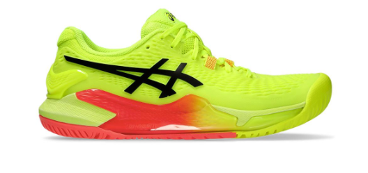 Asics Womens Gel-Resolution 9 Paris Tennis Shoes Safety Yellow and Black