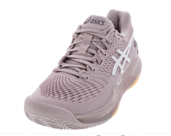 Asics Womens Gel-Resolution 9 Clay Tennis Shoes Watershed Rose and White