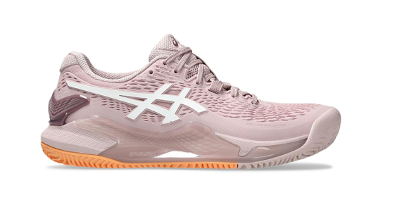 Asics Womens Gel-Resolution 9 Clay Tennis Shoes Watershed Rose and White