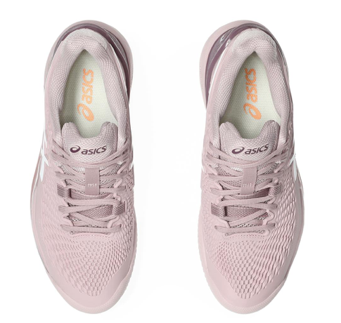 Asics Womens Gel-Resolution 9 Clay Tennis Shoes Watershed Rose and White