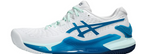 Asics Womens Gel-Resolution 9 Clay Tennis Shoes White and Teal Blue