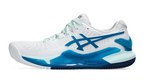 Asics Womens Gel-Resolution 9 Clay Tennis Shoes White and Teal Blue