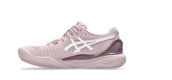 Asics Womens Gel-Resolution 9 Wide Tennis Shoes Watershed Rose and White