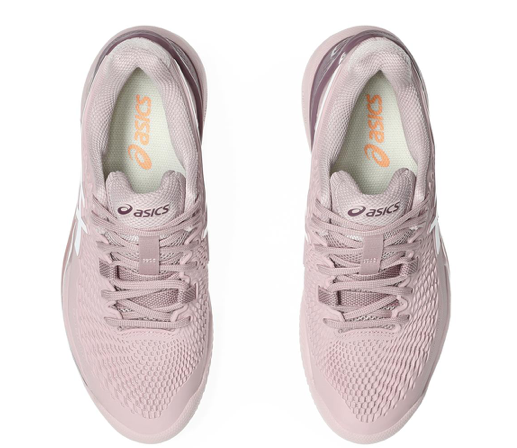 Asics Womens Gel-Resolution 9 Wide Tennis Shoes Watershed Rose and White