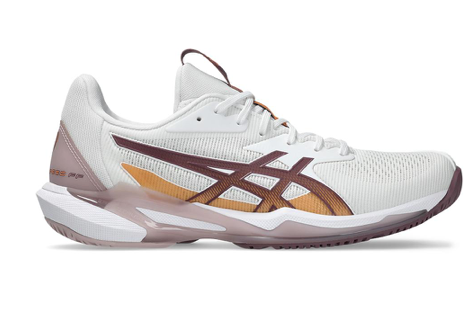 Asics Womens Solution Speed FF 3 Tennis Shoes White and Dusty Mauve