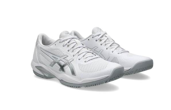 Asics Womens Solution Swift FF 2 Tennis Shoes White and Pure Silver