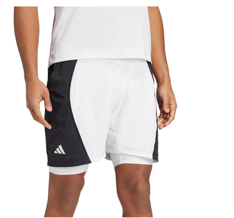 Adidas Mens Short and Tight Tennis Set White and Black