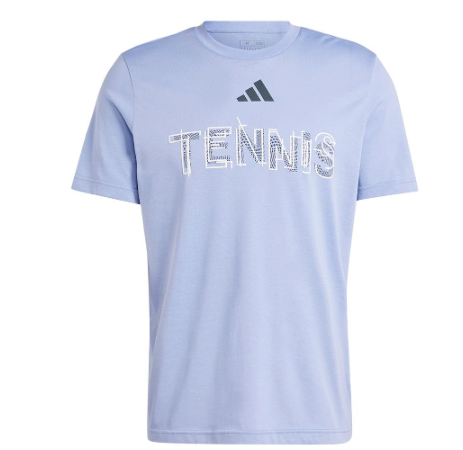 Adidas Mens Hi-Vis Graphic Tennis Tee Blue Spark
