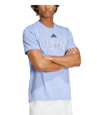 Adidas Mens Hi-Vis Graphic Tennis Tee Blue Spark