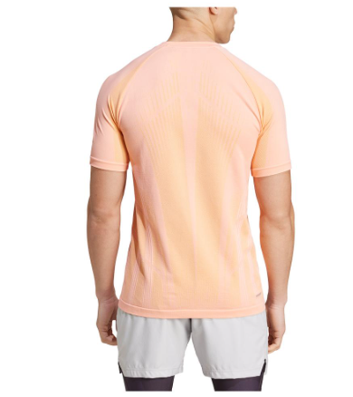 Adidas Mens Pro Seamless Tennis Top Semi Pink Spark and Pink Spark