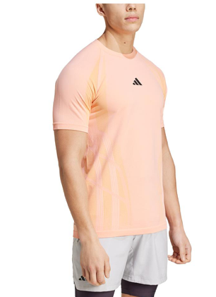 Adidas Mens Pro Seamless Tennis Top Semi Pink Spark and Pink Spark