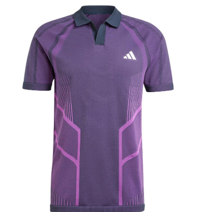 Adidas Mens Pro Seamless Tennis Polo Aurora Ink and Preloved Purple