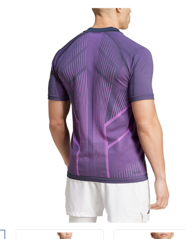 Adidas Mens Pro Seamless Tennis Polo Aurora Ink and Preloved Purple