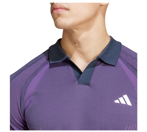 Adidas Mens Pro Seamless Tennis Polo Aurora Ink and Preloved Purple