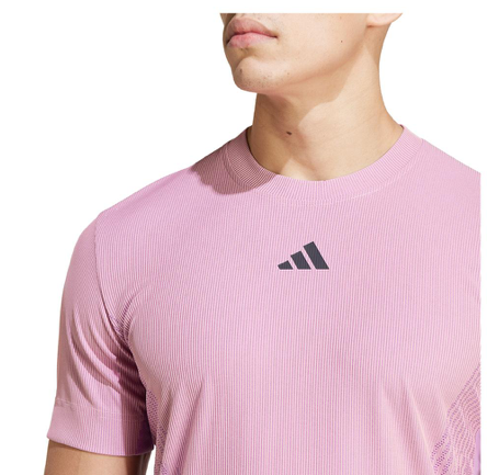 Adidas Mens Pro Airchill Tennis Top Semi Pink Spark and Preloved Purple