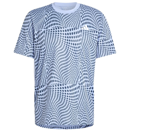Adidas Mens Club Graphic Tennis Top Blue Spark and Aurora Ink