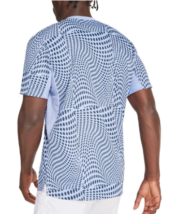 Adidas Mens Club Graphic Tennis Top Blue Spark and Aurora Ink