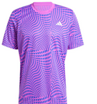 Adidas Mens Club Graphic Tennis Top Purple Burst and Lucid Blue