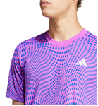 Adidas Mens Club Graphic Tennis Top Purple Burst and Lucid Blue