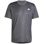 Adidas Mens Club Graphic Tennis Top Carbon and Black