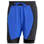 Adidas Mens Short and Tight Tennis Set Lucid Blue and Black