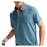Men's Court Dri-FIT Advantage Tennis Polo Smokey Blue and White