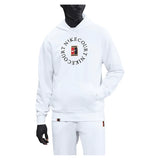 Men's Court Dri-FIT Heritage Fleece Pullover Tennis Hoodie White and Black