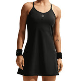 Women's Court Dri-FIT Advantage Strap Tennis Dress Black and White