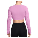 Women's Paris Court Slam Long Sleeve Tennis Crop Top Lt Magenta and Tattoo
