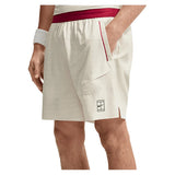 Men's Court Dri-FIT Advantage 6 Inch Print Tennis Short Light Bone and Tough Red