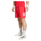 Men's Club 3 Stripe 9 Inch Tennis Shorts Pure Ruby
