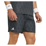 Men's Club Graphic 9 Inch Tennis Shorts Carbon and Black