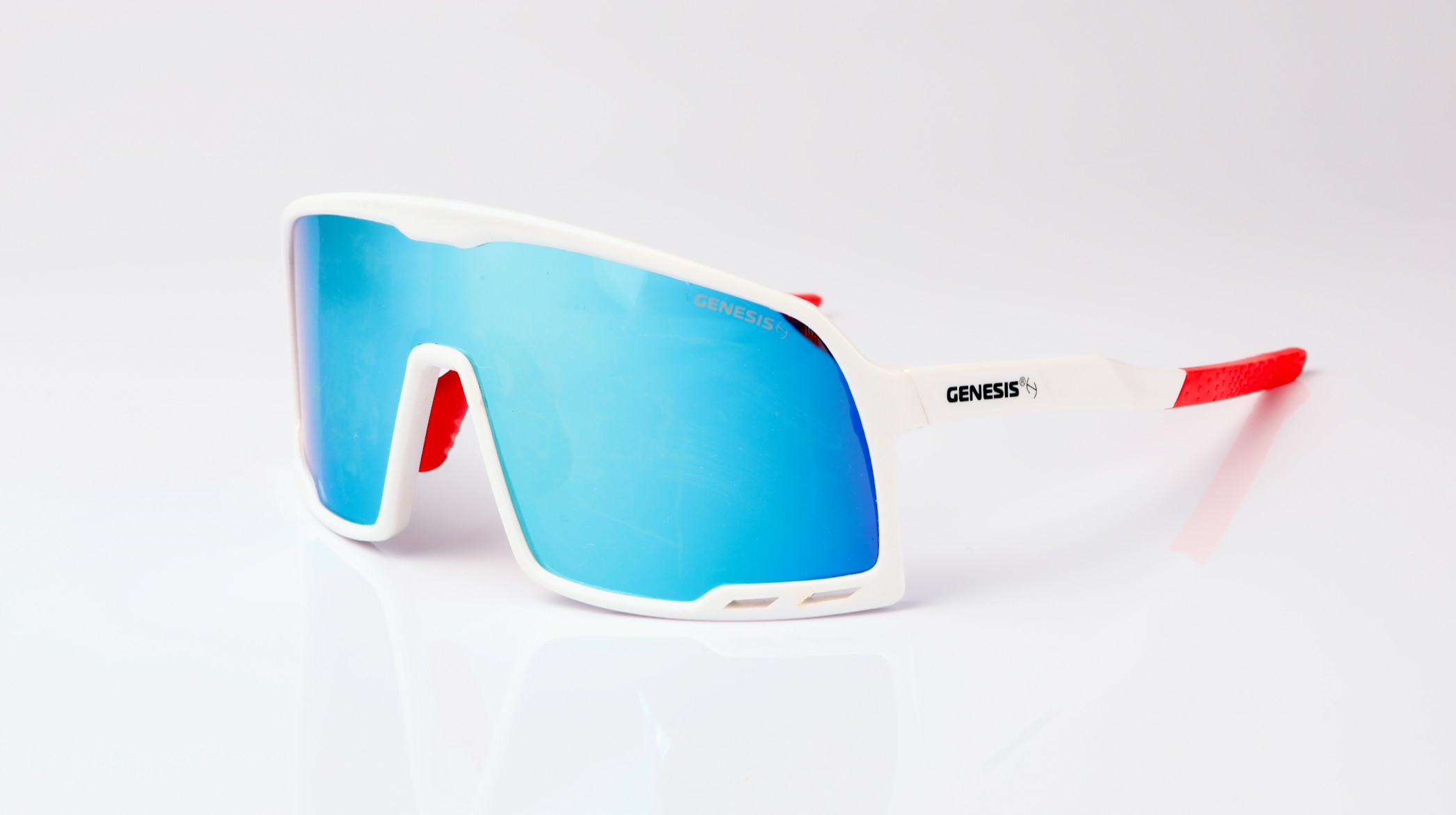 Lentes de Sol GENESIS Madrid Blanco/Azul/Roja Linea 2024