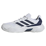 Men's CourtJam Control 3 Tennis Shoes Core White and Dark Blue