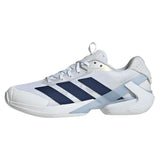 Women's Adizero Ubersonic 5 Tennis Shoes Core White and Dark Blue
