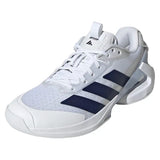 Women's Adizero Ubersonic 5 Tennis Shoes Core White and Dark Blue